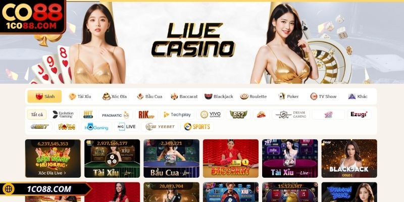 Trải nghiệm đẳng cấp cùng sảnh Casino CO88