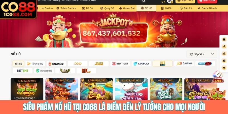 Siêu phẩm nổ hũ tại CO88 là điểm đến lý tưởng cho mọi người