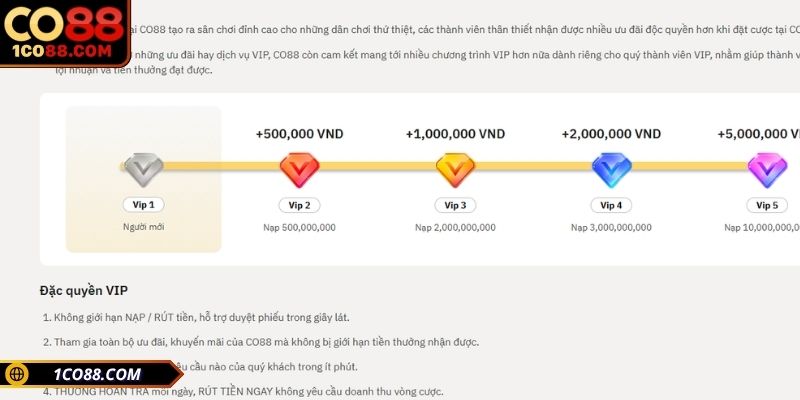 Điều kiện trở thành VIP